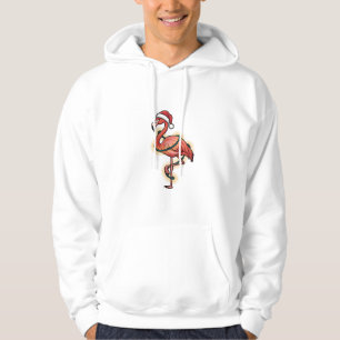 Flamingo wrapped in Christmas Light Pink Bird Hoodie