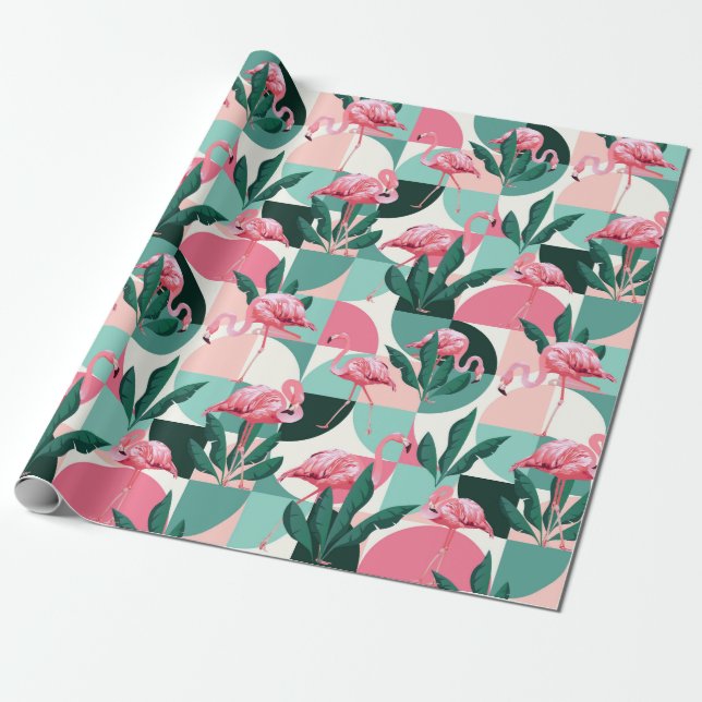 Flamingo Wrapping Paper Geschenkpapier (Ungerollt)
