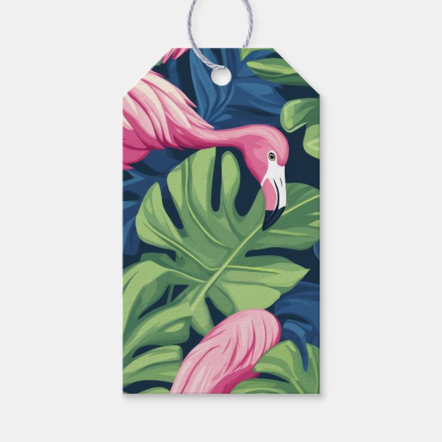 Flamingo wünscht Geschenkkarte Geschenkanhänger (Vorderseite)
