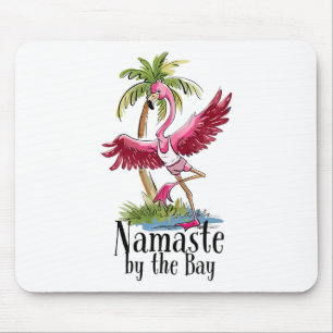 Flamingo Yoga Namaste Bei Den Y Palmen Strand Vi Mousepad