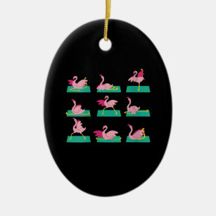 Flamingo Yoga Posen Meditation Übungen Keramik Ornament