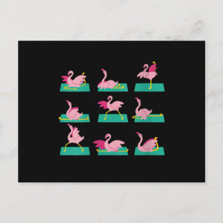 Flamingo Yoga Posen Meditation Workout Übung Einladungspostkarte