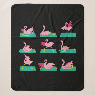Flamingo Yoga Posen Meditation Workout Übung Sherpadecke