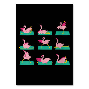Flamingo Yoga Posen Meditation Workout Übung Tischnummer
