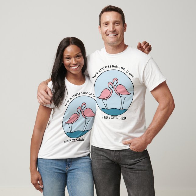 Flamingo Your Business Logo Art Foto Zitat Unisex T-Shirt (Unisex)