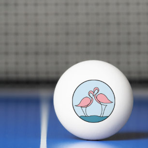 Flamingo Your Business Round Logo Art Custom Foto Tischtennisball