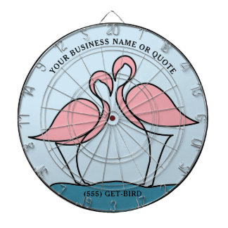 Flamingo Your Business Runde Logo-Kunst Foto Zitat Dartscheibe