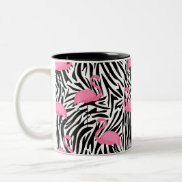 Flamingo Zebra Print Summer Zweifarbige Tasse