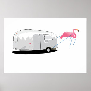 Flamingo ziehen poster