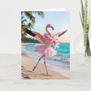 Flamingo zum Geburtstag in einem rosa Tutu Karte