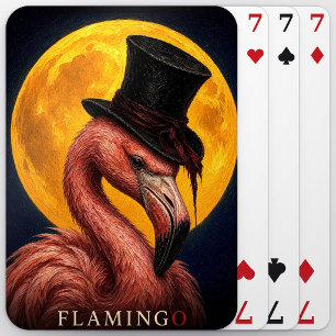 Flamingo Zylinderhut Gothic Surreal Spielkarten