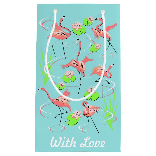 FlamingoFandango mit der Liebegeschenktasche klein Kleine Geschenktüte (Vorderseite)