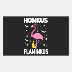 Flamingoo Honkus Flaminkus   Halloween Flamingoo Rechteckiger Aufkleber