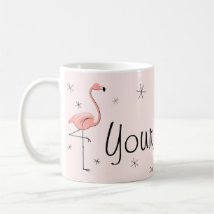 Flamingorosa "Namens" Tasse