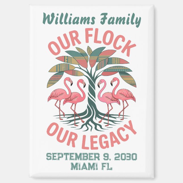 Flamingos African American Family Legacy Wiederseh Magnet (Vorderseite)