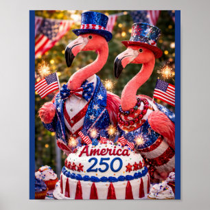 Flamingos Alles Gute zum 250. Geburtstag Amerika 4 Poster