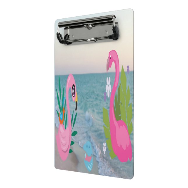 Flamingos am Meer Mini Klemmbrett (Gewinkelt2)