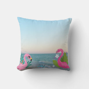 Flamingos am Ozean Kissen