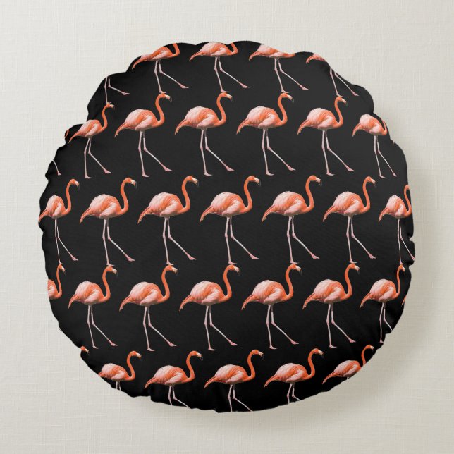 Flamingos anpassen rundes kissen (Vorderseite)