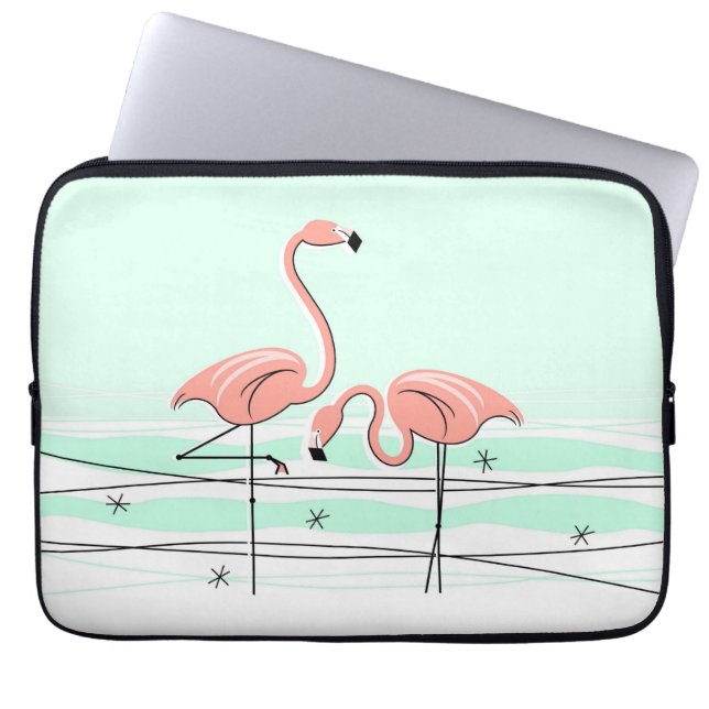 Flamingos Aqua Pair Name Notebook-Hülle Laptopschutzhülle (Vorderseite)