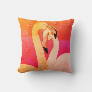 Flamingos Art Throw Cushion, Pink Flamingo, Liebe Kissen