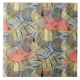 Flamingos auf abstraktem Hintergrund Fliese