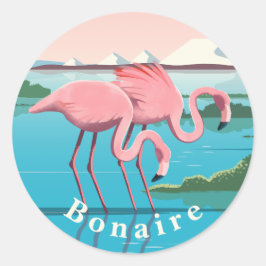 Flamingos auf der Karibikinsel Bonaire Runder Aufkleber