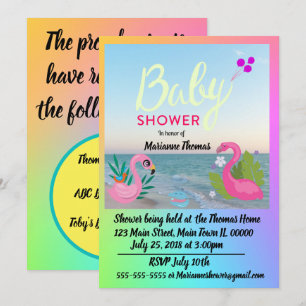 Flamingos auf der Ocean Baby Shower Einladung