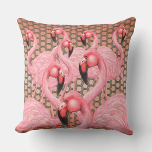 Flamingos auf der Parade Kissen