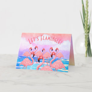 Flamingos auf der Paradenkarte Karte