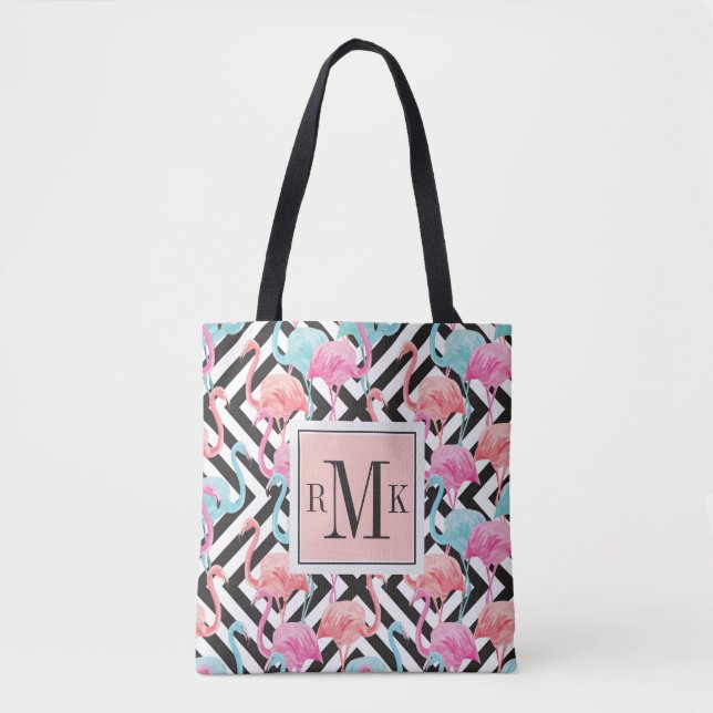 Flamingos auf mutigem Entwurfs-Muster (Vorderseite)