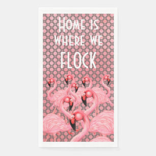 Flamingos auf Parade Serviette