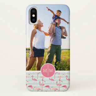 Flamingos auf Streifen addieren Ihr Foto u. Case-Mate iPhone Hülle