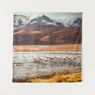 FLAMINGOS AUF WASSERKÖRPER WANDTEPPICH