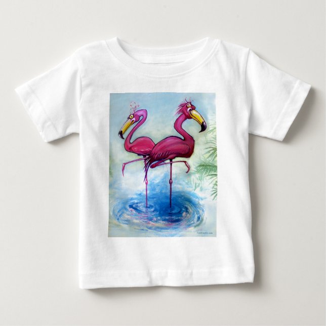Flamingos Baby T-shirt (Vorderseite)