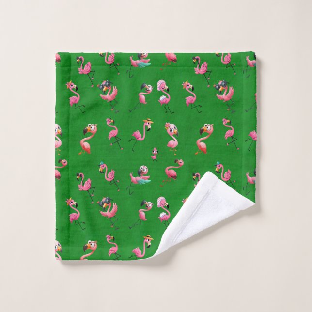 Flamingos Badhandtuch Set (Waschlappen)