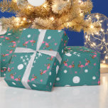 Flamingos Beach Christmas Tree Blue Gift Wrap Geschenkpapier<br><div class="desc">Weihnachtsverpackungspapier an der Küste auf einer Rolle. Die hochwertigen,  schweren Geschenkpackungen haben ein einzigartiges Design mit Flamingos,  Sand Dollars und Seestern auf blaugrauem Hintergrund. Weihnachtsbaumbilder sind aus weißen Seestern mit einem Sand-Dollar-Basis gemacht. Zirkuläre Muster in rosa-weißem Stranddesign.</div>