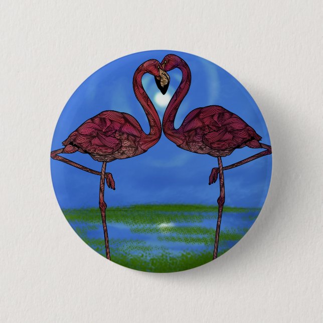 Flamingos Button (Vorderseite)