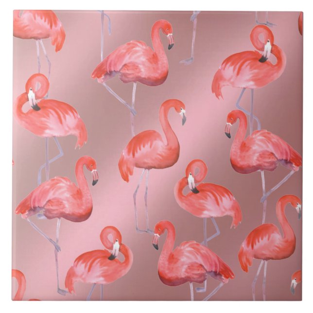 Flamingos Ceramic Tile Fliese (Vorderseite)