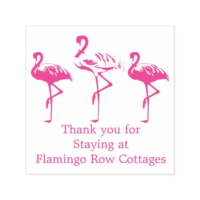 Flamingos Coastal Beach Business Custom Vielen Dan Permastempel (Design)