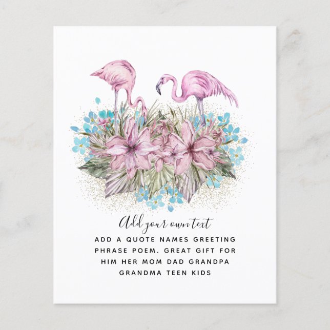 FLAMINGOS Custom Einladung Ankündigung Gruß Flyer (Vorne)