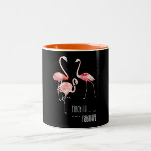 Flamingos, die fabelhaftes lustiges zweifarbige tasse