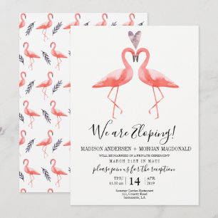Flamingos Elopement-Empfangs-Einladung Einladung