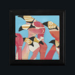 Flamingos Erinnerungskiste<br><div class="desc">"Flamingoes-Flock II" von Jennifer Rutledge. Verfügt über eine Gruppe von Flamingos mit unterschiedlichen Texturen angewendet.</div>
