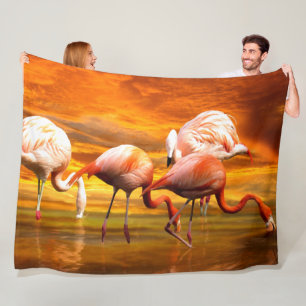FLAMINGOS FLEECEDECKE