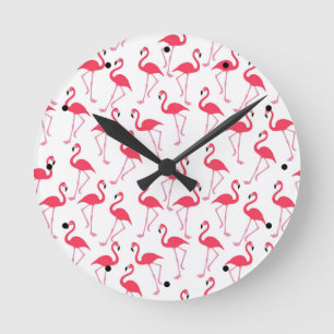 Flamingos Flimingos Runde Wanduhr