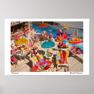 'Flamingos!' für Print/Poster (keine Grenze) Poster