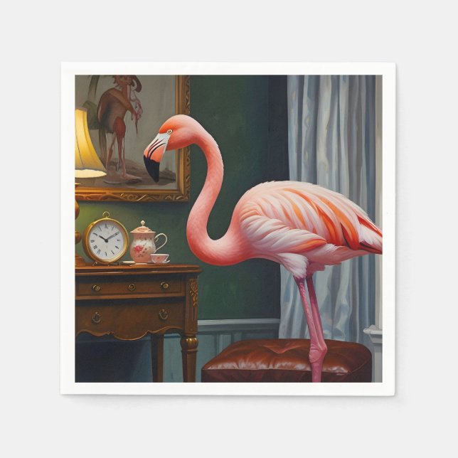 Flamingos gemütliche Ecke Serviette (Vorderseite)