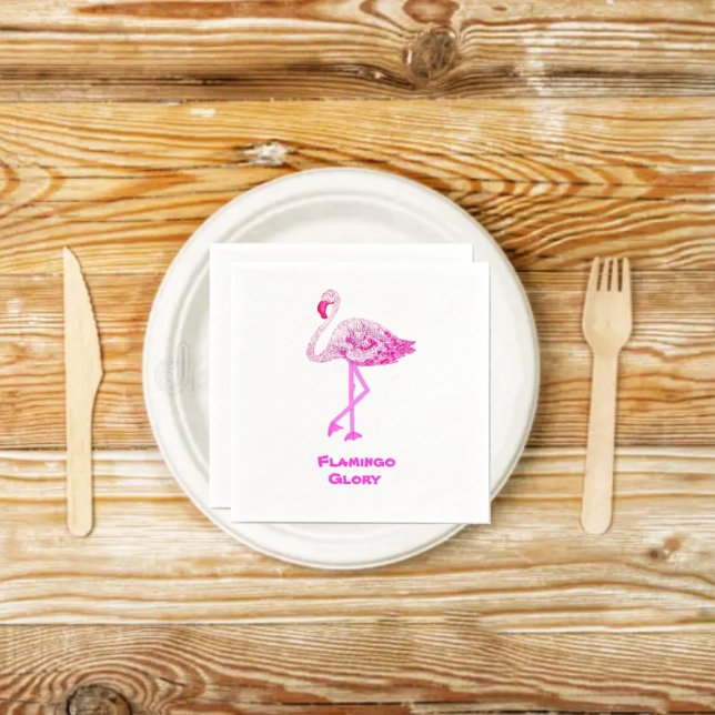 Flamingos Glory Serviette (These Flamingo Glory Paper Napkins go along with the matching paper plates!)
