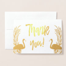Flamingos Gold Foil Vielen Dank